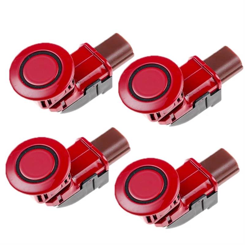 Vorne Hinten Parksensor 2 Pins 39680-SHJ-A61 PDC Parkplatz Sensor Parktronic Für Odyssey 2005 2006 2007 2008 2009 Für CRV 2004-2013 Einparkhilfesensor(Rot,4 pieces) von MINIKS