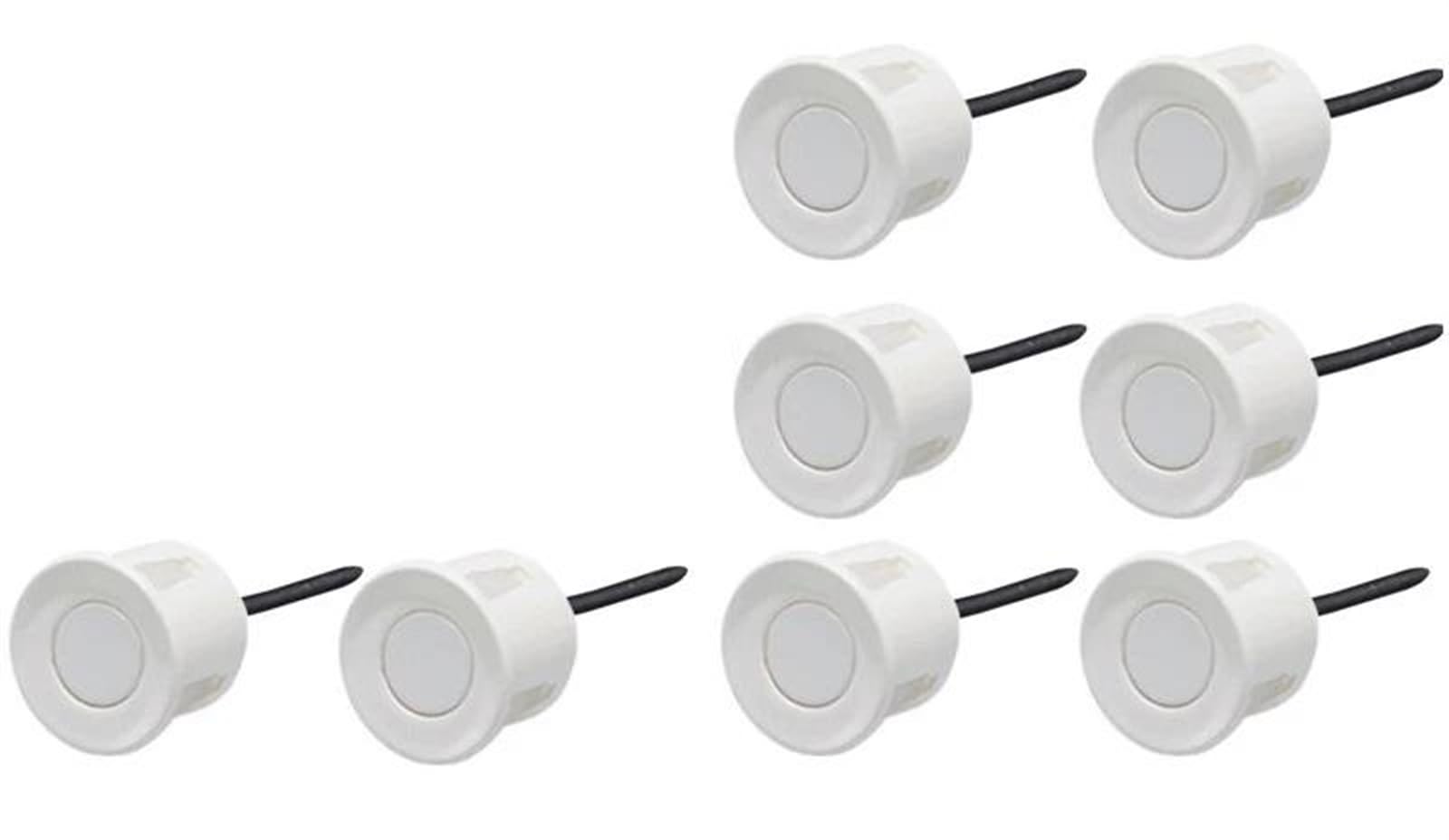 Vorne Hinten Parksensor Multi-Radar-Parksensor-Kit LCD-Farbdisplay Mit Hintergrundbeleuchtung, Rückfahrüberwachungs-Detektorassistent, 8 Sensoralarm Einparkhilfesensor(Weiß) von MINIKS