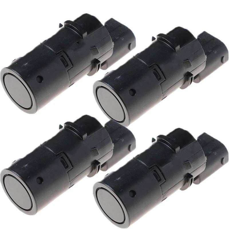 Vorne Hinten Parksensor PDC Parkplatz Sensor 66206989069 Für E39 E46 E53 E61 E63 E64 E65 E66 E83 Für X3 Für X5 Einparkhilfesensor(Schwarz,4 pieces) von MINIKS