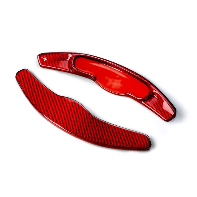 Auto Lenkräder Schaltpaddel Kompatibel Mit Mini Für Clubman Mk3 F54 F55 F56 F57 Für F60 Für Cooper S Jcw Kohlefaser-Lenkrad-Paddelschalthebel-Verlängerung BP0019(Red Carbon) von MINJKL