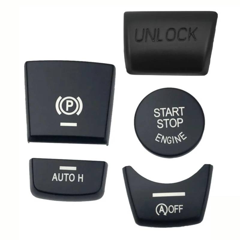 Autoknopf-Aufkleber-Set Kompatibel Mit Für F07 5GT 2010 2011 2012 2013 2014 2015 2016 2017 Auto Start Stop Motorknopf Elektronische Handbremse P Schalter Aufkleber von MINJKL