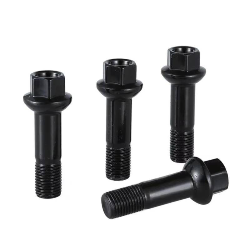 Kompatibel Mit Benz 10 Stück Radschrauben Autozubehör Lange Radschrauben Aus Stahl Reifenbolzen Autozubehör Autoreifenmutter Radbolzen Radmutter Radschraube Stahl und Leichtmetallfelge(10pcs Black) von MINJKL