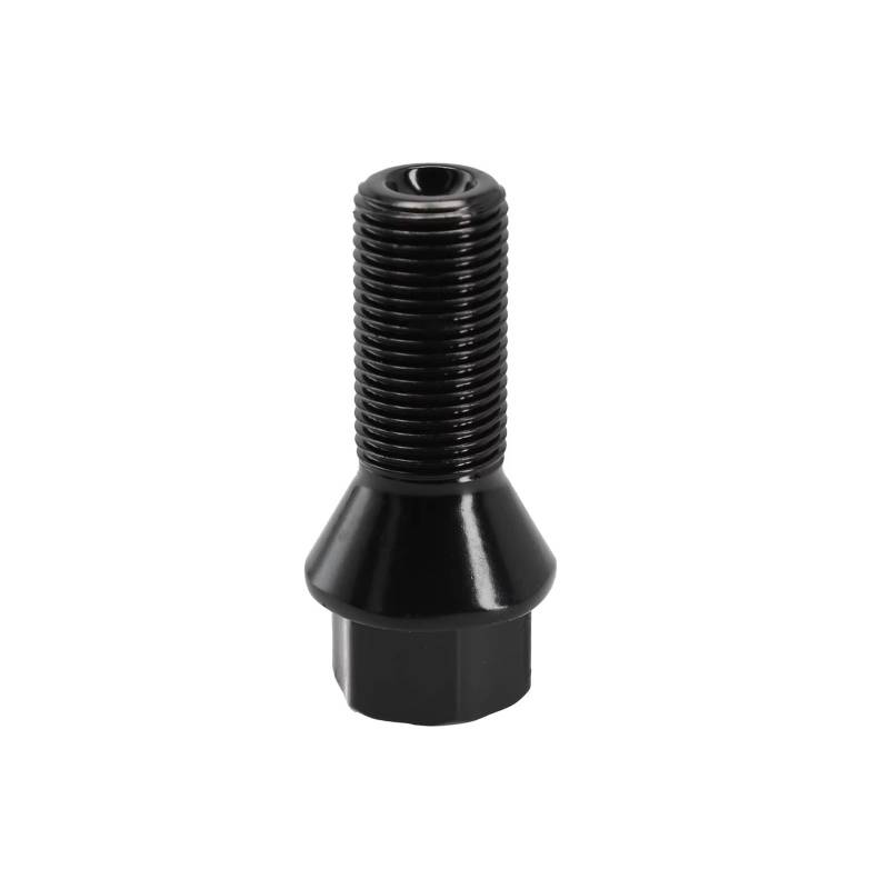 Kompatibel Mit F45 F30 F31 F34 F35 F80 1 Stück Radmutter Stehbolzen M14 X1,25 Schwarz Radsicherungsbolzen Mutter Radmutter OEM: 36136890324 Radschraube Stahl und Leichtmetallfelge von MINJKL