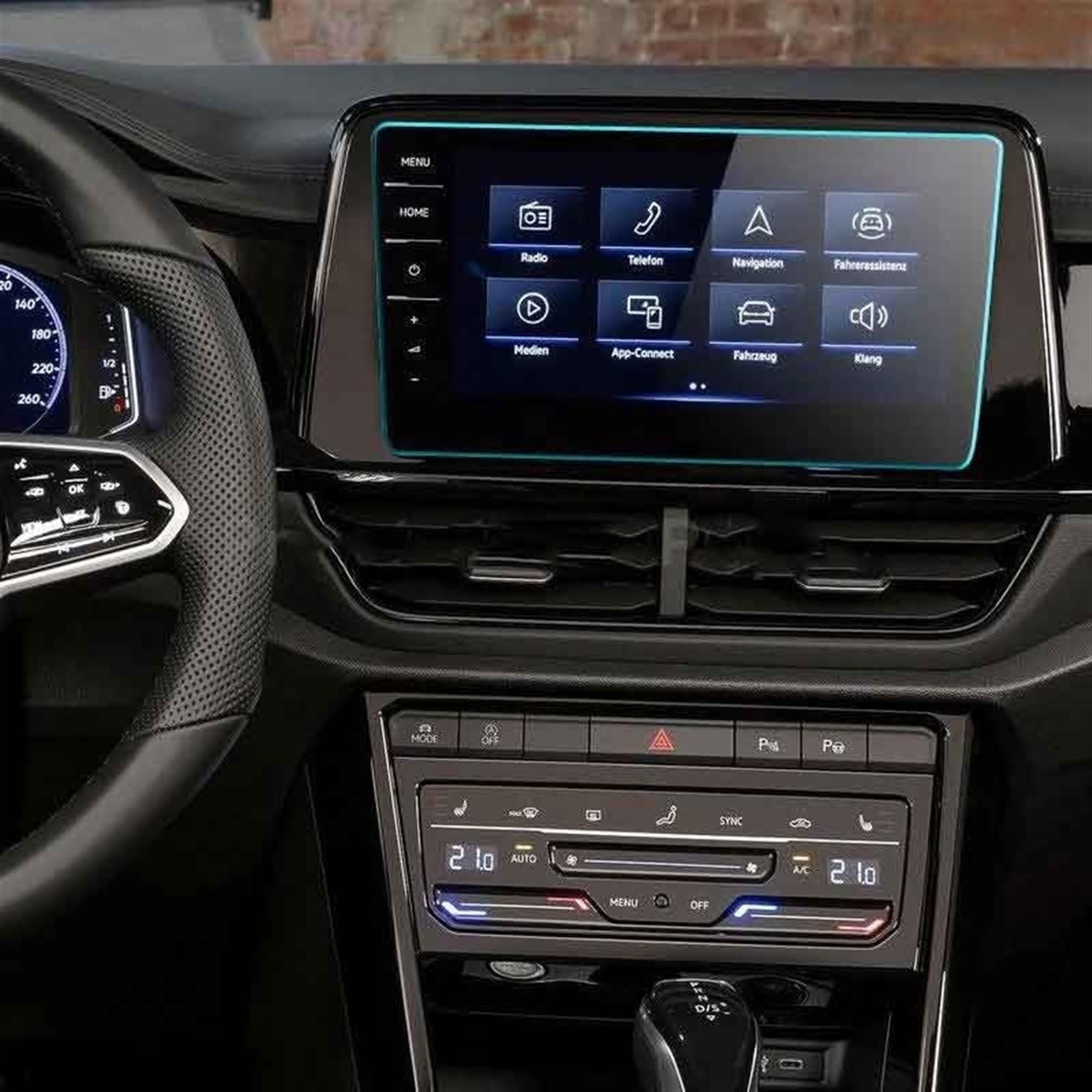 MINJKL 9,2 Zoll Kompatibel Mit T-ROC 2022, Auto-GPS-Navigation, Gehärtetes Glas, Displayschutzfolie, Auto-Innenraum-Anti-Fingerabdruck-Folie Folie für Autonavigation(GPS) von MINJKL