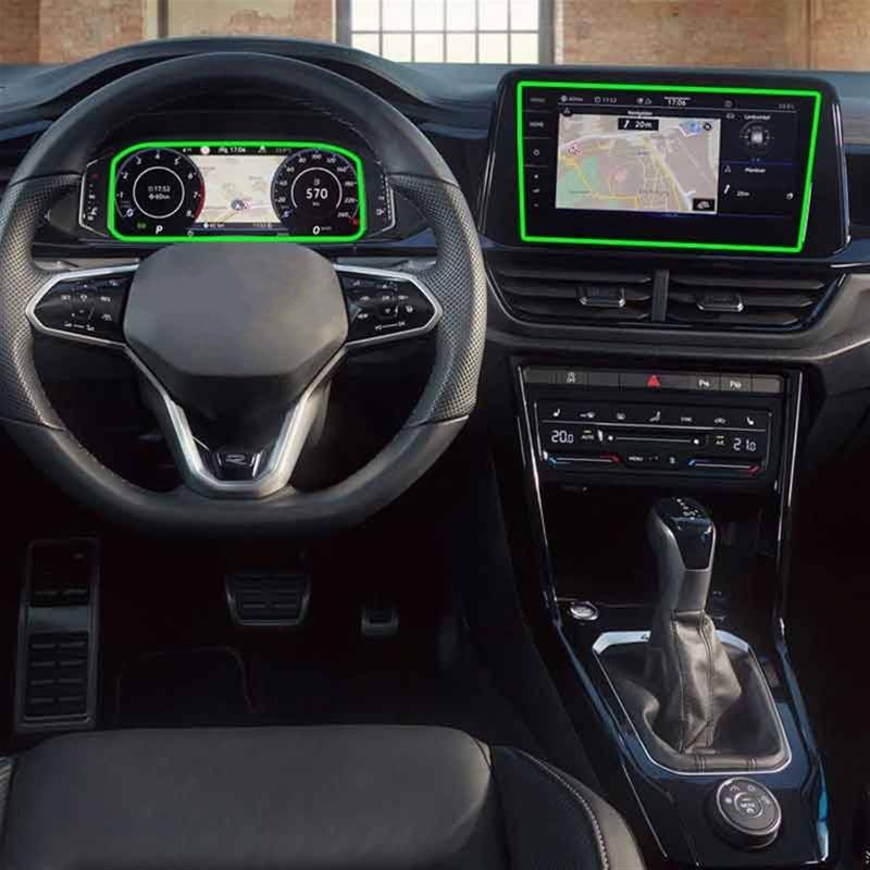 MINJKL 9,2 Zoll Kompatibel Mit T-ROC 2022, Auto-GPS-Navigation, Gehärtetes Glas, Displayschutzfolie, Auto-Innenraum-Anti-Fingerabdruck-Folie Folie für Autonavigation(GPS and Dash Board) von MINJKL