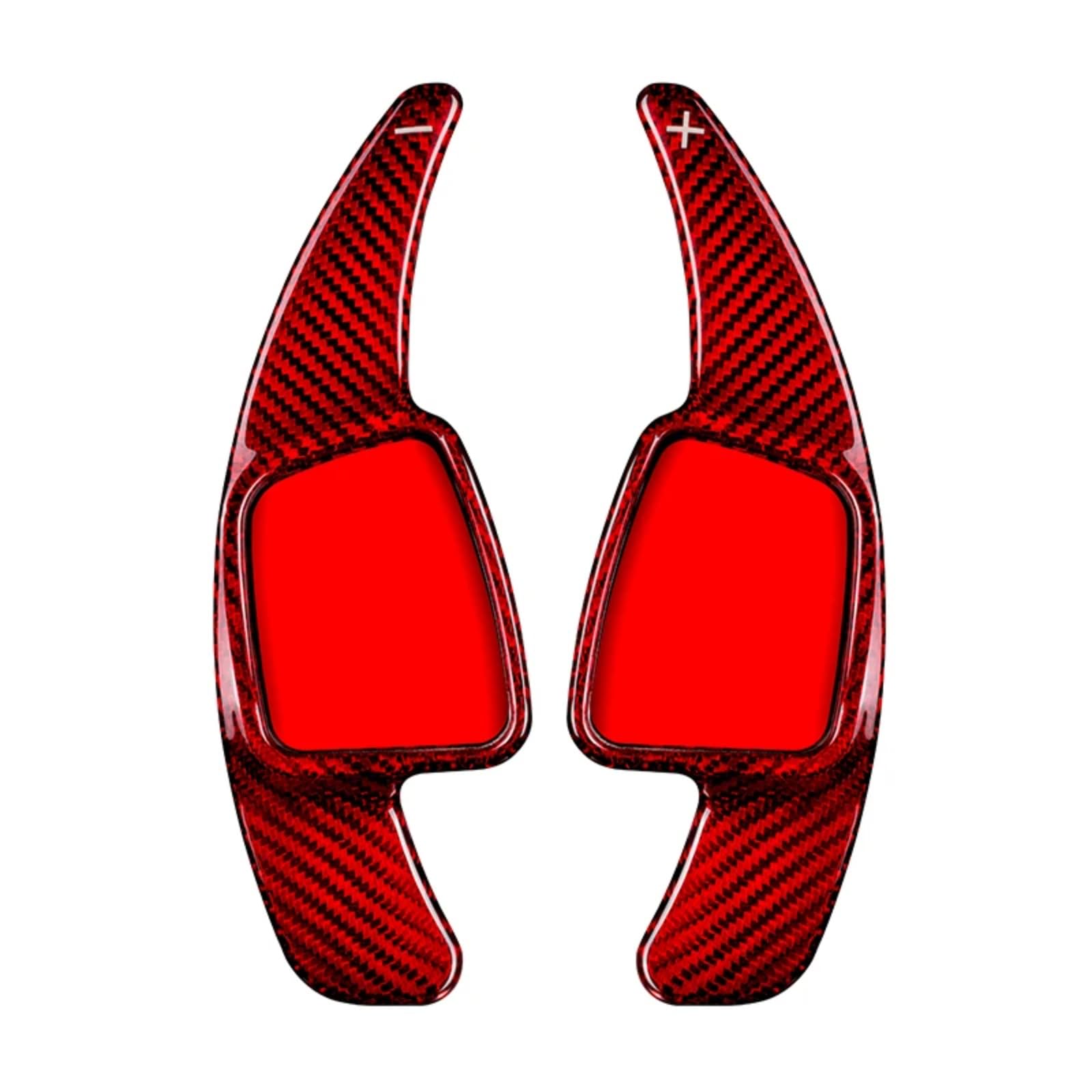 MINJKL Auto Lenkräder Schaltpaddel Kompatibel Mit A3 Für S3 Facelift A5 S5 A4 B9 Für Q7 Für TT TTS 2017 2018 2019 Kohlefaser-Lenkrad-Paddelschaltung DBPP(Red) von MINJKL