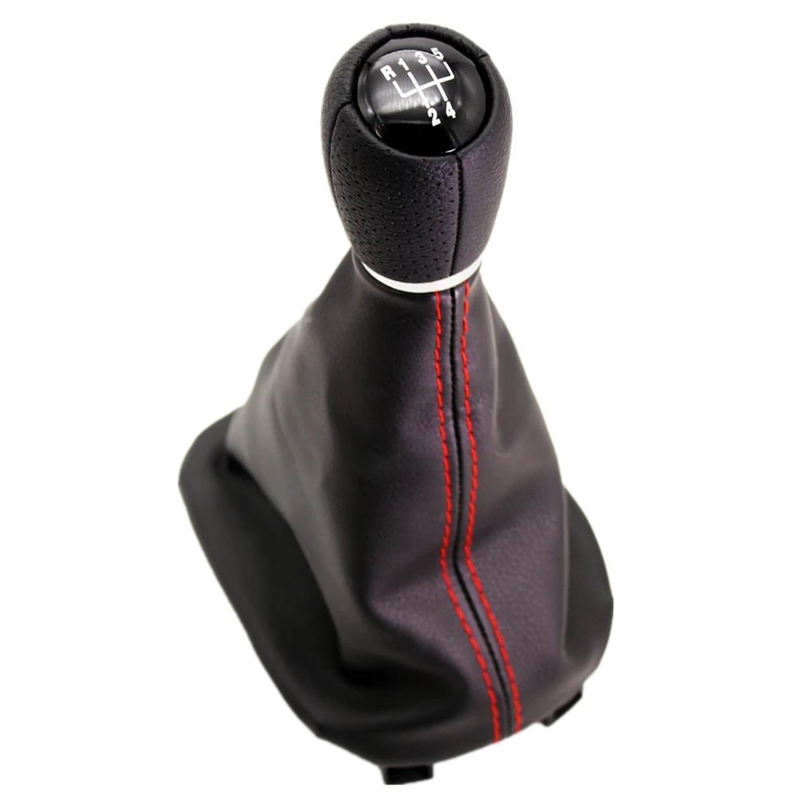 MINJKL Auto-Schaltknauf Kompatibel Mit SEAT Für Leon 1M1 2002 2003 2004 2005 2006. Auto-Styling, 5/6-Gang-Auto-Schaltknauf Mit PU-Gamaschenmanschette, 12-mm-Locheinsatz(5 Speed 1) von MINJKL