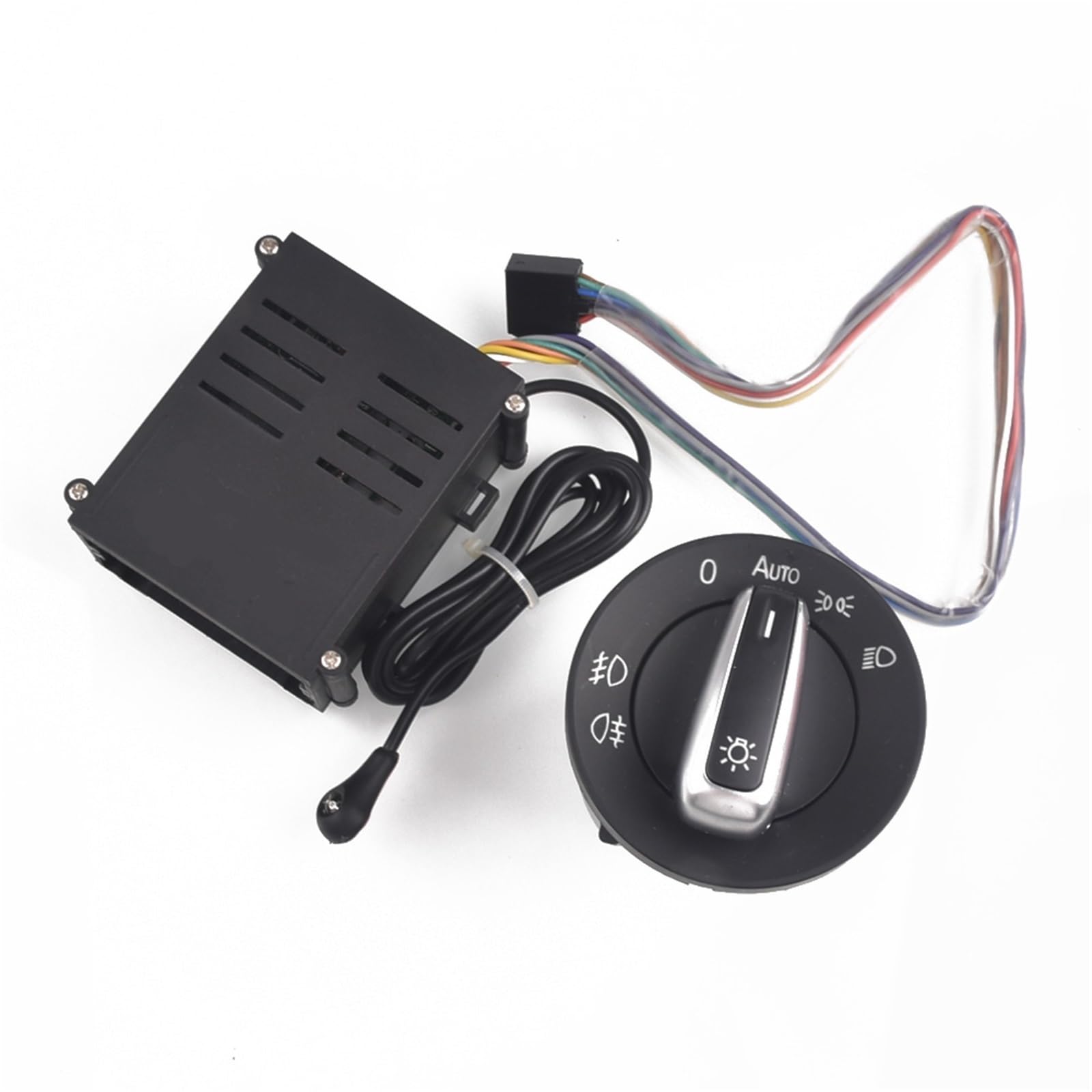 MINJKL Auto Scheinwerferschalter Kompatibel Mit VW Für Golf Für J&etta Für Bora Mk4 1998-2005 Auto Chrom Lichtschalter Auto Lampe Sensor Licht 1C0941531 3BD Auto von MINJKL