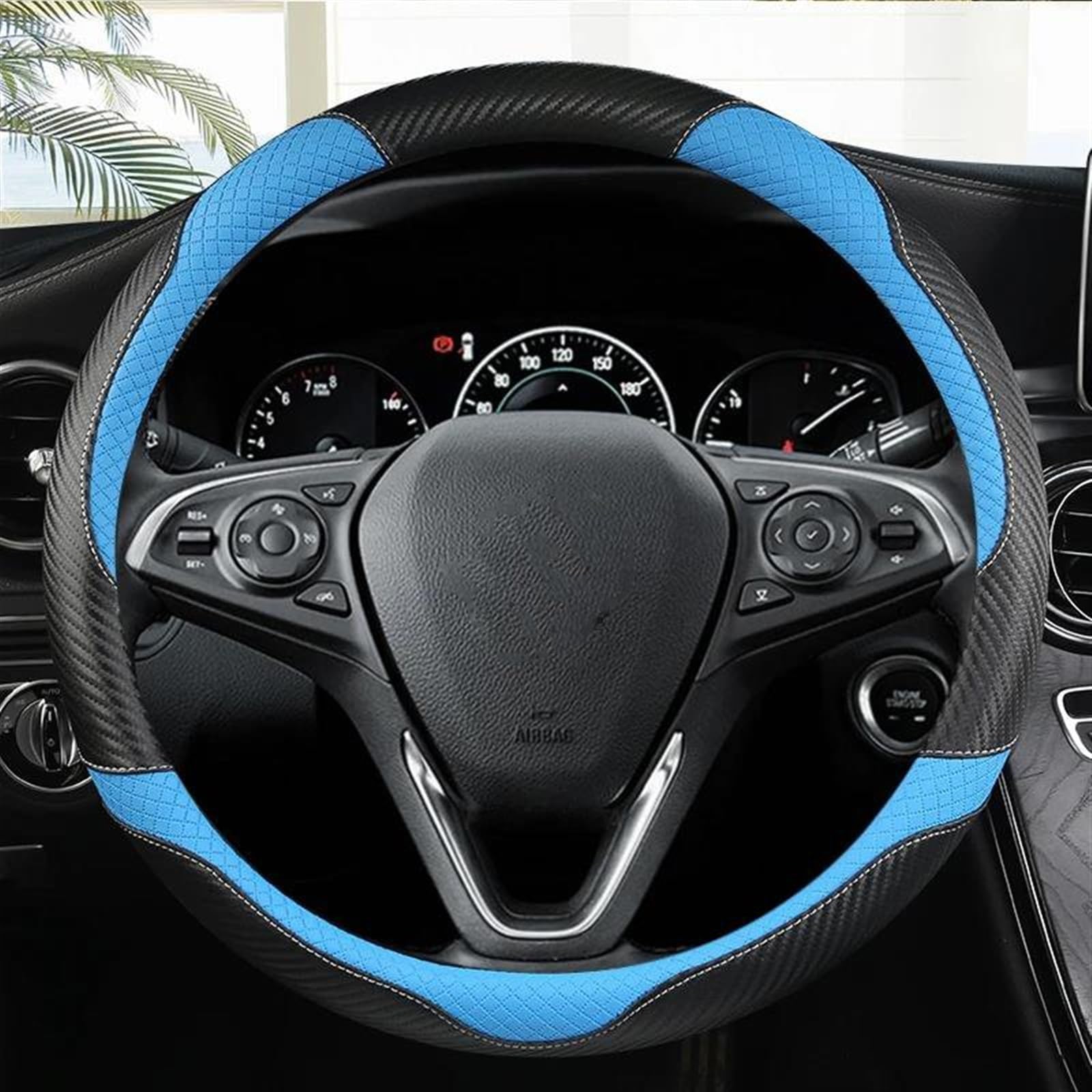 MINJKL Auto lenkradbezug Kompatibel Mit Buick Für Micro Blue 6 Für High-Spirited Für Envision 38 Cm/15 Zoll Lenkrad Anti-Rutsch-Hülse Auto-Zubehör(color1) von MINJKL