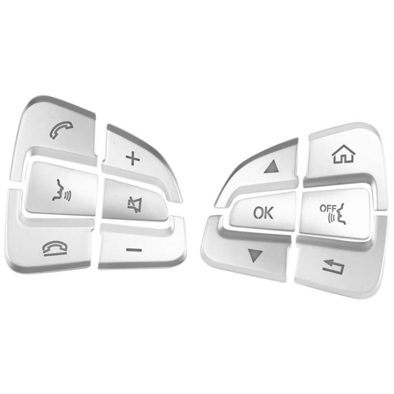 MINJKL Autoknopf-Aufkleber-Set Kompatibel Mit Benz Für GLC X253 2015 2016 Auto-Styling Lenkradtastenabdeckungen Zieraufkleber Autotastenaufkleber Innenzubehör von MINJKL