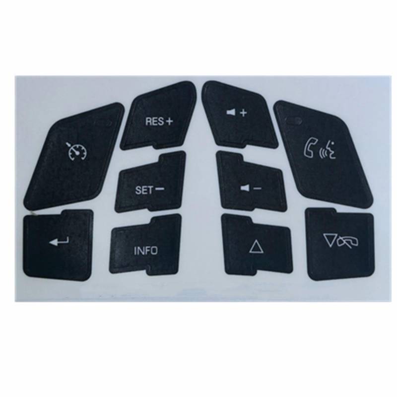 MINJKL Autoknopf-Aufkleber-Set Kompatibel Mit Corvette Für C6 2005 2006 2007 2008 2009 2010 2011 2012 2013 Auto-Lenkradknopf-Reparaturset, Abziehbilder, Aufkleber, Zubehör von MINJKL