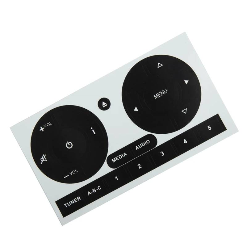 MINJKL Autoknopf-Aufkleber-Set Kompatibel Mit FIAT Für 500 2011 2012 2013 2014 2015 2016 Auto-Audio-Taste Reparatur Aufkleber Aufkleber Auto-Innenraum-Radio-Stereo-Taste Aufkleber von MINJKL