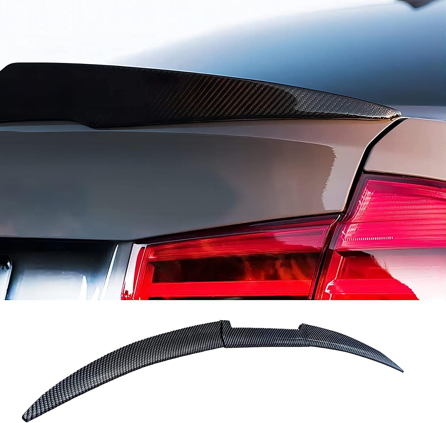 Auto-Heckspoiler für Acura SUV RDX/Mdx/Zdx SUV, Lip Strip, Dekoration, Teil Diffuser, Stoßfänger, Hellschwarz, Minzez, Kohlefaser-Look von MINZEEZ