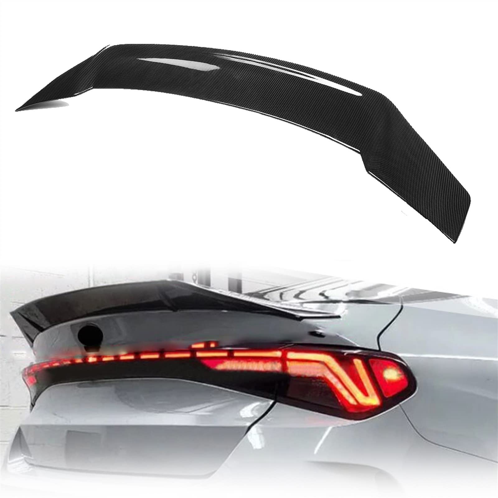 Car Rear Trunk Lip Boot Wing Lip Extension for Kia K5 LX LXS GT Ex 5Th Gen 2021-2022 Tail Wing Decoration, MINZEEZ, Carbon Fiber von MINZEEZ