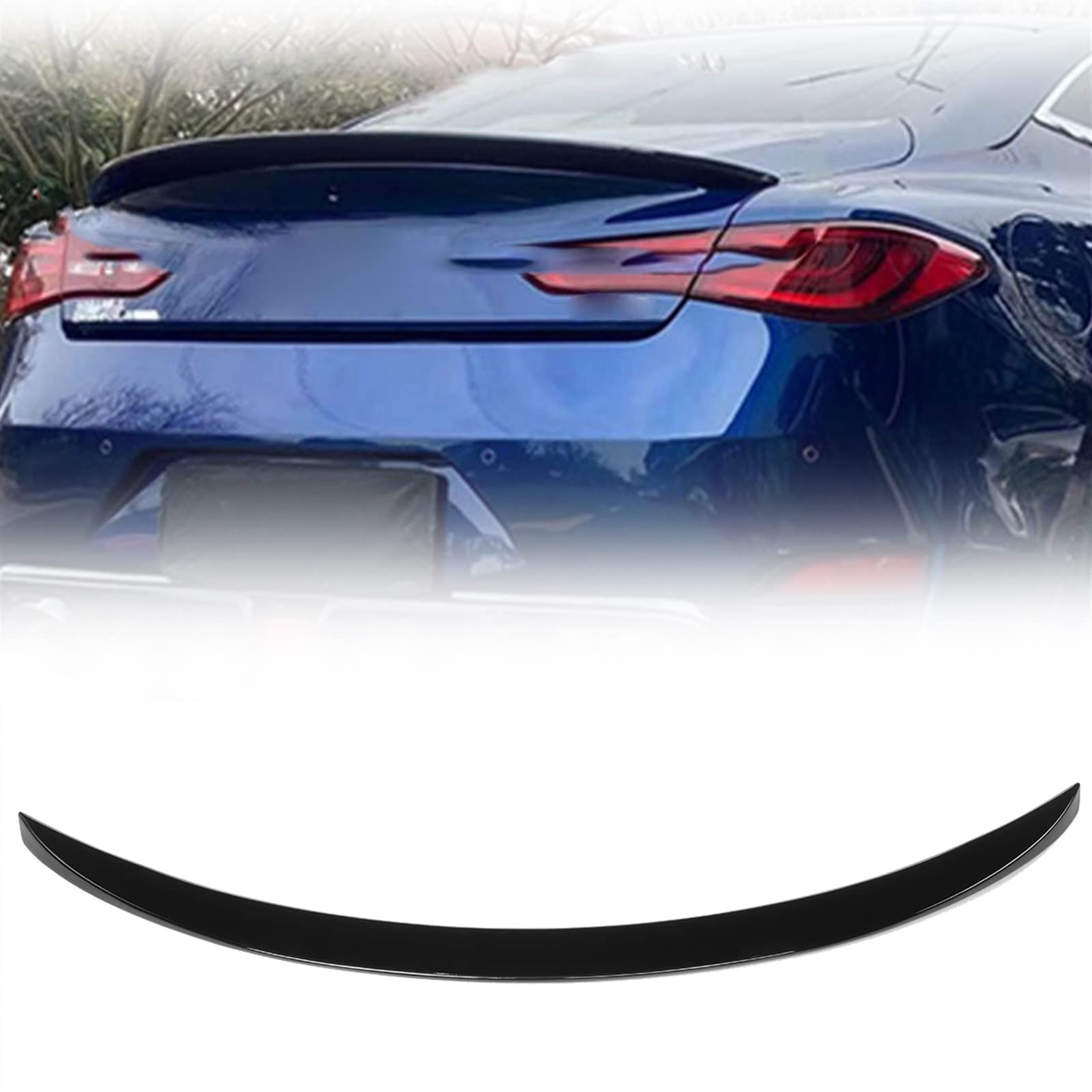 Q60 Car Rear Trunk Lip Boot Wing Lip Rear Spoiler Wing Lip Extension Tail Wing Decoration for Infiniti Q60 2017-2022, MINZEEZ von MINZEEZ