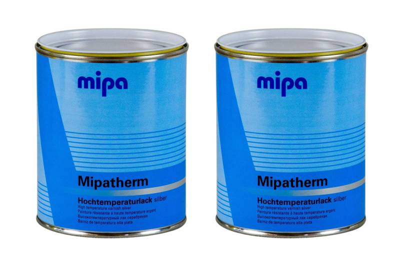 2x MIPA Mipatherm Silber Thermolack Ofenlack hitzebeständig bis 800°C 750 ml von MIPA