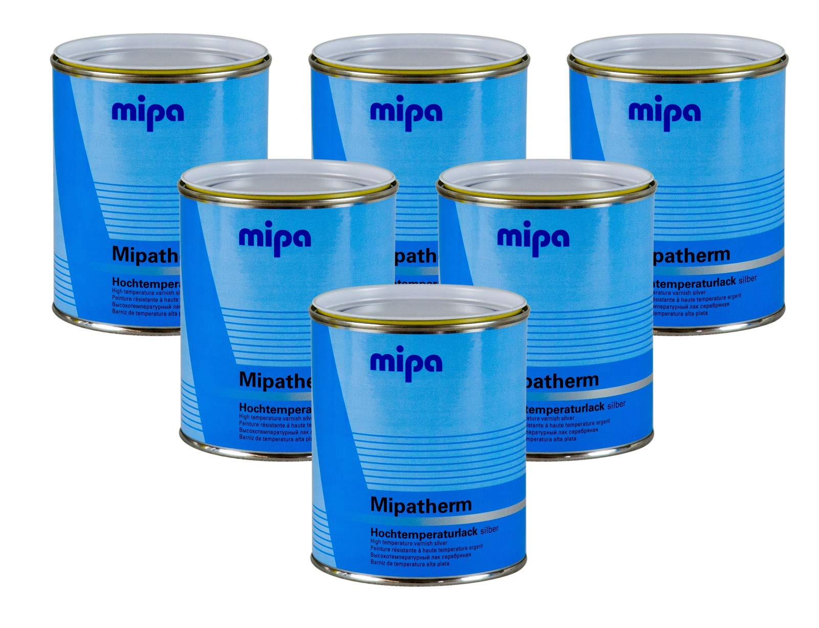 6x MIPA Mipatherm Silber Thermolack Ofenlack hitzebeständig bis 800°C 750 ml von MIPA