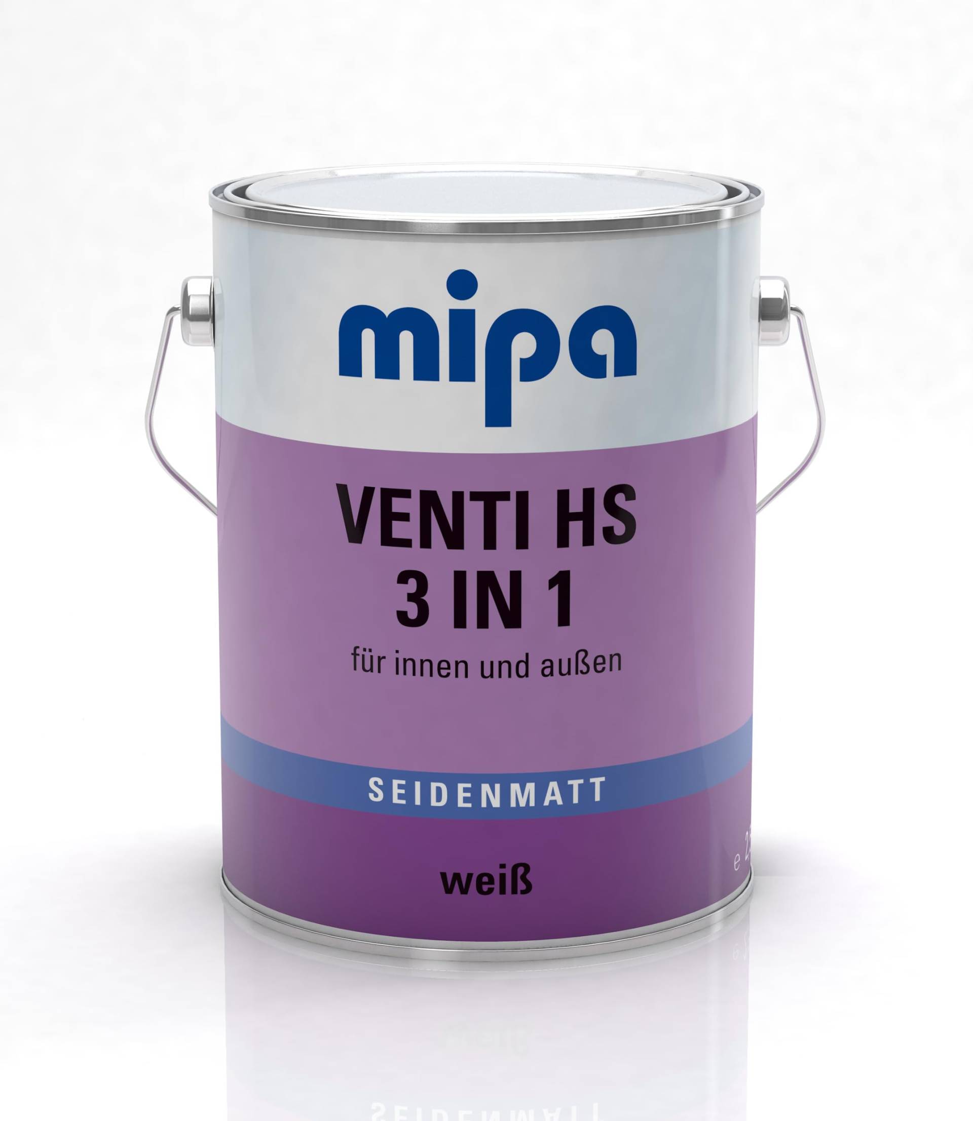 MIPA Venti HS 3in1 - Alkydharzlack, seidenmatt/ 2,5L,feuchtigkeitsregulierender von MIPA