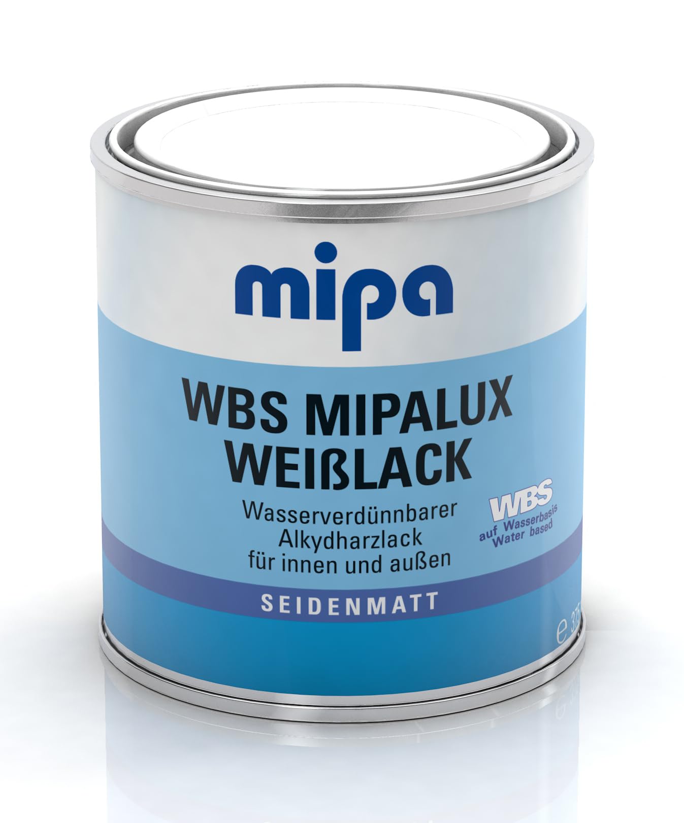 MIPA WBS Mipalux Weißlack Türenlack Holzlack seidenmatt 375 ml weiß von MIPA