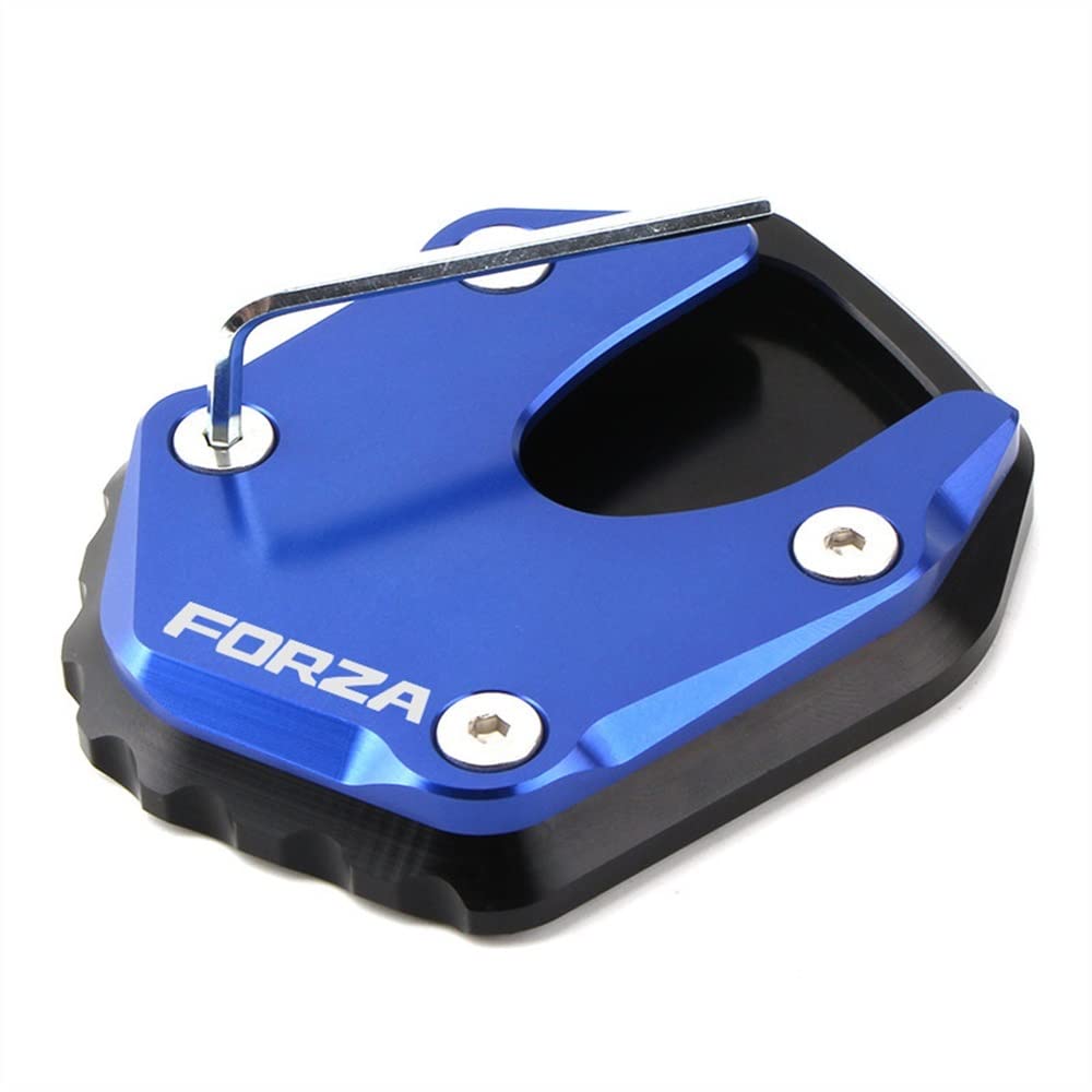 MISNAD Für Hond&a Forza 750 2020 2021 2022 Motorradzubehör Ständer Seitenständer Verlängerungspolster Fußstütze Platte FORZA750 (Color : Blue) von MISNAD