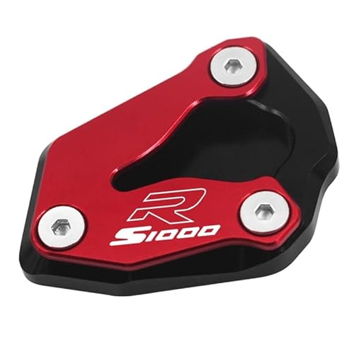 MISNAD Motorrad CNC Ständer Seitenständer Vergrößern Verlängerungspolster Für B&MW S 1000R 1000RR M1000RR 2019-2023 (Color : S1000R Red) von MISNAD