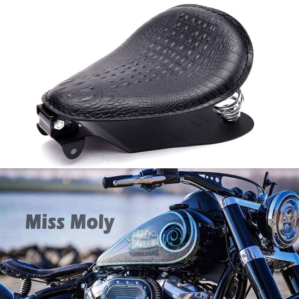 Motorrad Bobber Sitz, Krokodil Leder Motorrad Solo Sitz für Sportster XL1200 883 48 Dyna Softail Custom von MISS MOLY