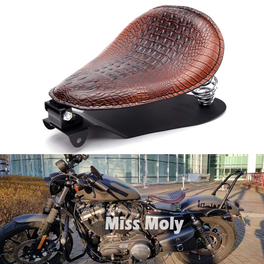 Motorrad Bobber Sitz, Krokodil Leder Motorrad Solo Sitz für Sportster XL1200 883 48 Dyna Softail Custom von MISS MOLY