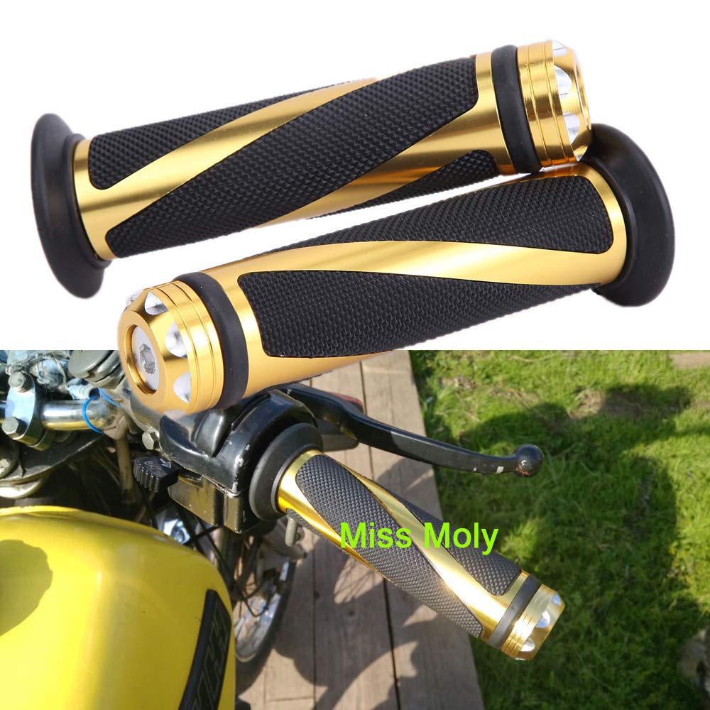 Motorrad Lenkergriffe, Universal 7/8" Motorrad Anti-Rutsch Gummigriffe(Gold) von MISS MOLY