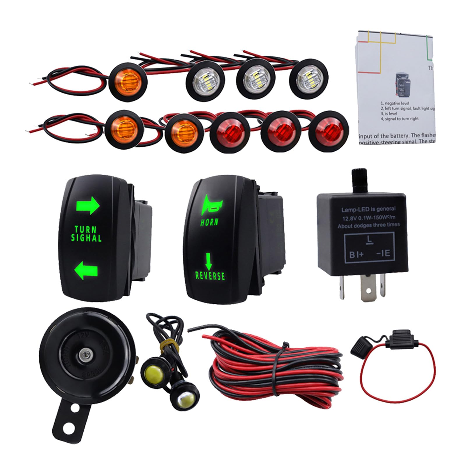 Zuverlässige ATV UTV Blinker Kits Wasserdicht Und Korrosionsbeständig Plug & Play Blinker Kits Schnelle Befestigung Langlebige SXS Blinker Kits Universelles ATV UTV SXS Blinker Set Mit Und von MISUVRSE