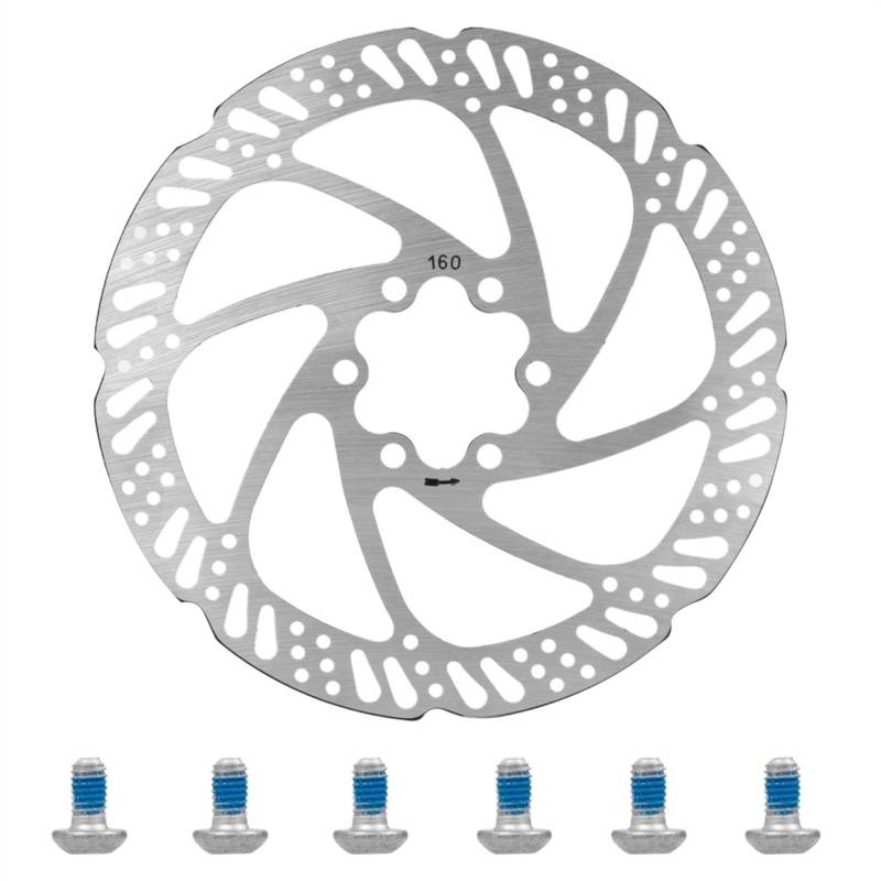 Fahrradscheibe Bremsscheibe,Metall Bremsscheibe 2Pcs 160mm Bremsscheibe Edelstahl E-Scooter Hydraulische Bremse for 11 Zoll Elektrische Roller Bremsscheibe mit Schrauben von MITINGER