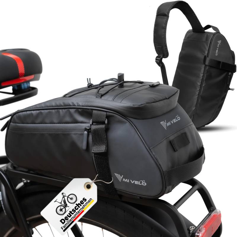 MIVELO 3in1 Gepäckträgertasche Umhängetasche I Fahrradtasche für Gepäckträger 9L I wasserdicht und reflektierend I Fahrradtasche, Tragetasche und Umhängetasche I Gepäckträgertasche Fahrrad von MIVELO