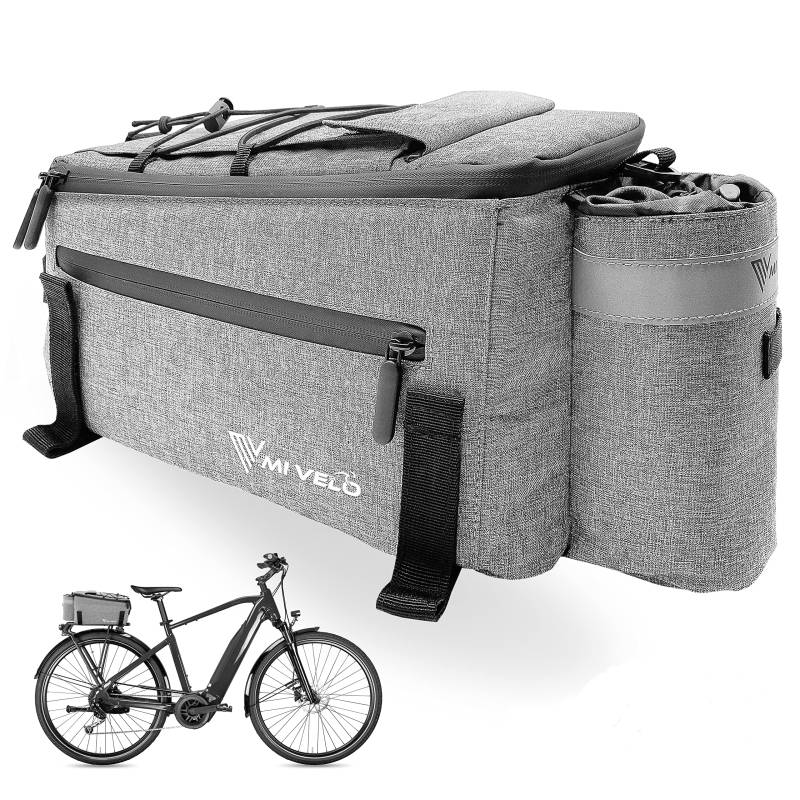 MIVELO - Fahrradtasche für Gepäckträger - Kühltasche Fahrrad - isolierte Gepäckträgertasche - wasserabweisend - 10L - grau von MIVELO