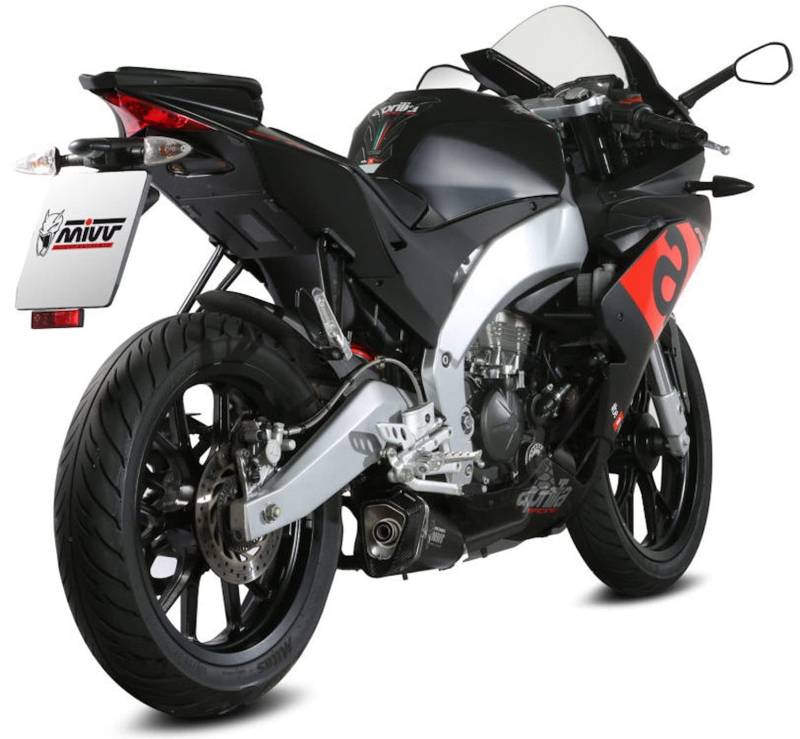 MIVV Auspuff Delta Edelstahl schwarz kompatibel mit Aprilia rs 125 (4 Stroke) 2019 2020 von MIVV