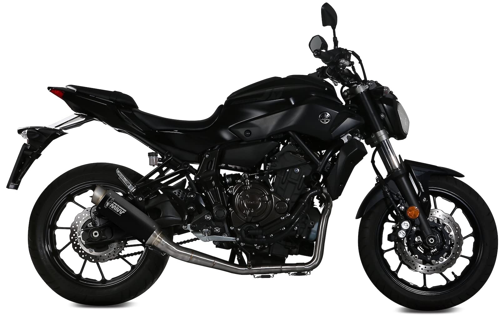 MIVV Auspuff Gp-Pro Edelstahl schwarz kompatibel mit Yamaha MT-07 MT07 2014 2015 2016 2017 2018 2019 2020 von MIVV