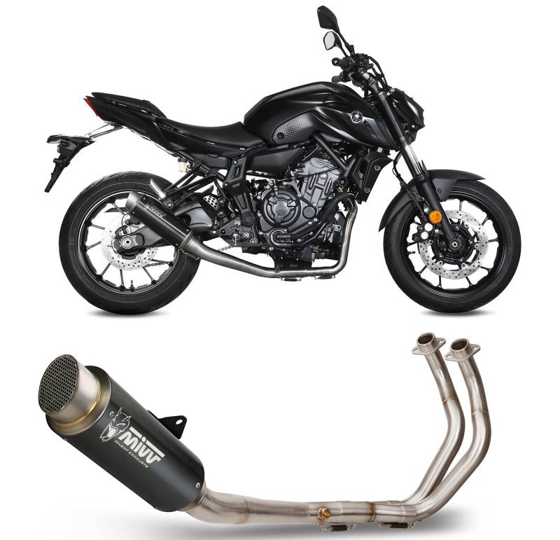 MIVV Auspuff Gp-Pro Edelstahl schwarz kompatibel mit Yamaha MT07 MT-07 2021 von MIVV