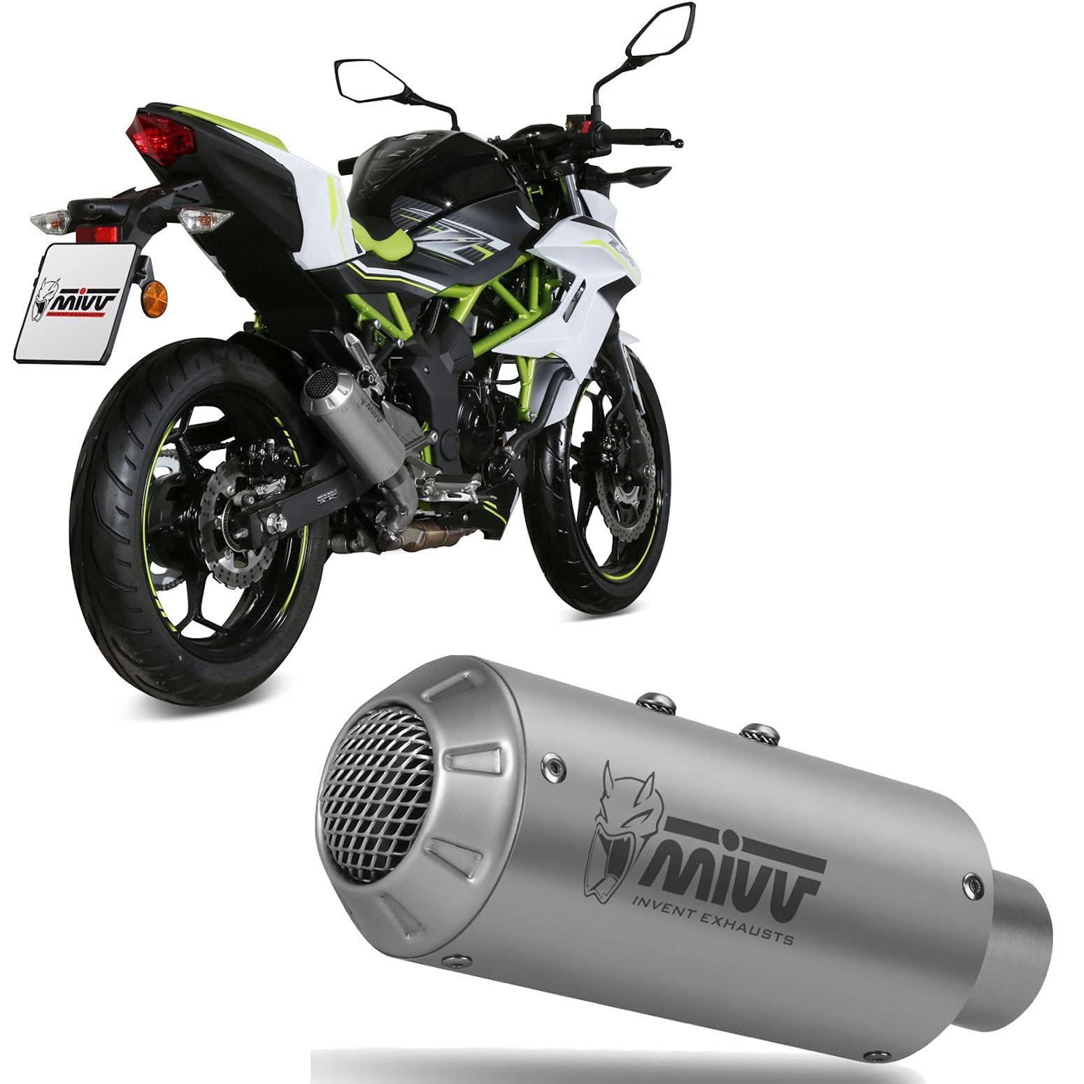 MIVV Auspuff m3 edelstahl kompatibel mit Kawasaki z125 z-125 2020 von MIVV