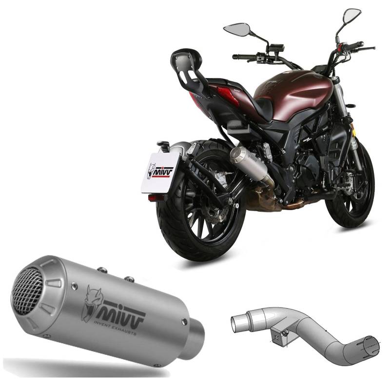 MIVV Auspuff und Dekat MK3 Edelstahl kompatibel mit Benelli 502c 502-c 2019 2020 von MIVV