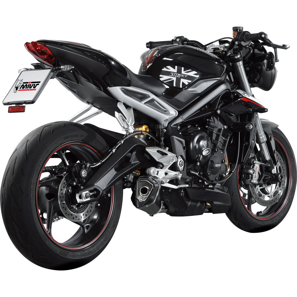 MIVV Delta Race Auspuff T.019.LDRB schwarz für Street Triple 17- von MIVV