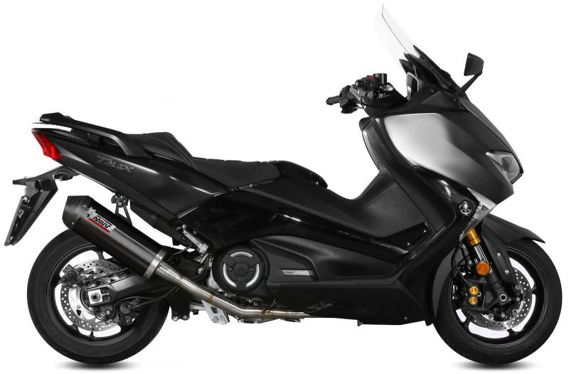 MIVV Kompletter Auspuff oval schwarz kompatibel mit Yamaha t-max tmax 530 2017 2018 2019 von MIVV