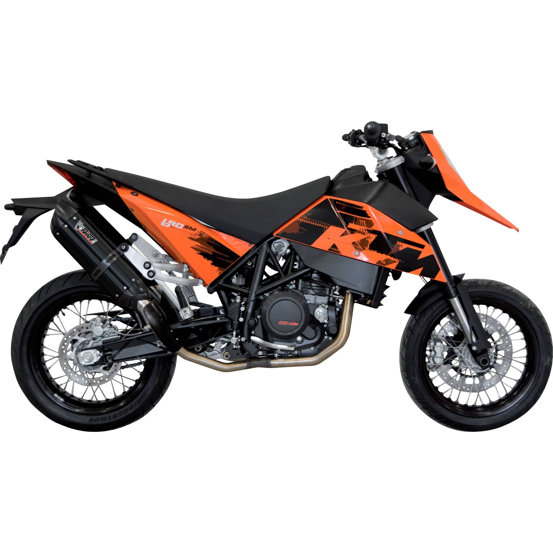 MIVV Suono Auspuff Paar schwarz KT.003.K9 für KTM 690 SM 07-12 von MIVV