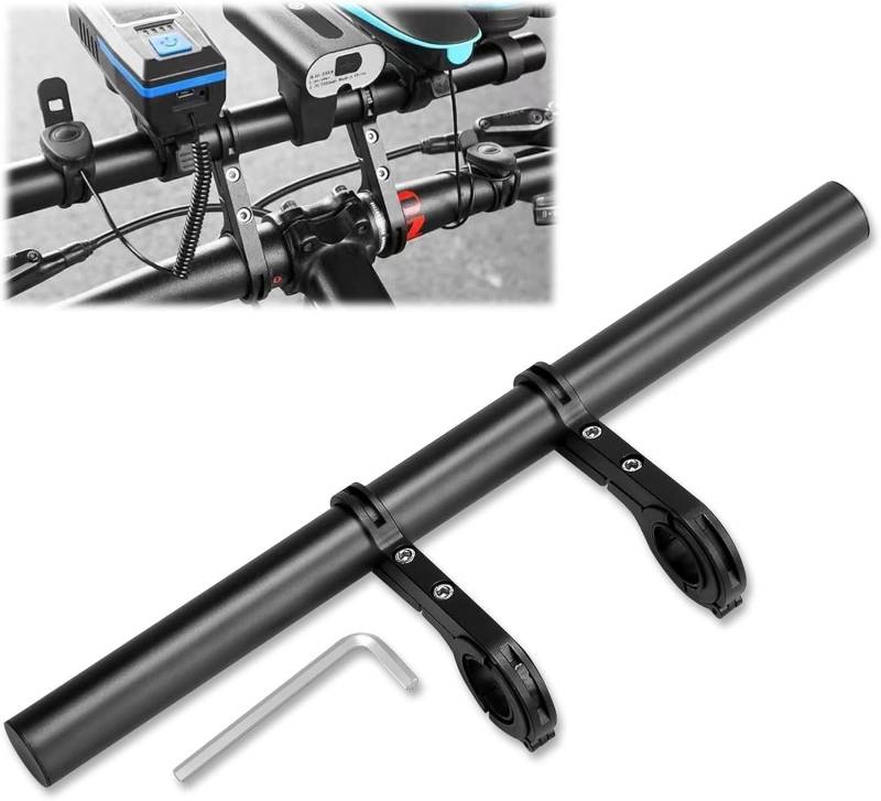 Fahrradlenker Erweiterung 30cm Fahrrad Lenker Verlängerung Fahrrad Extender Halterung Aluminiumlegierung Lenker Extender für 18-34mm Lenker Lenkeraufsatz für Taschenlampe Smartphones GPS-Geräte von MIYUANGKJ