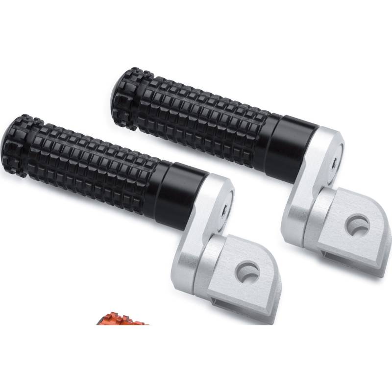 Mizu Fußrastenpaar Flex Race 22mm für Fahrer schwarz/silber 10034 von MIZU