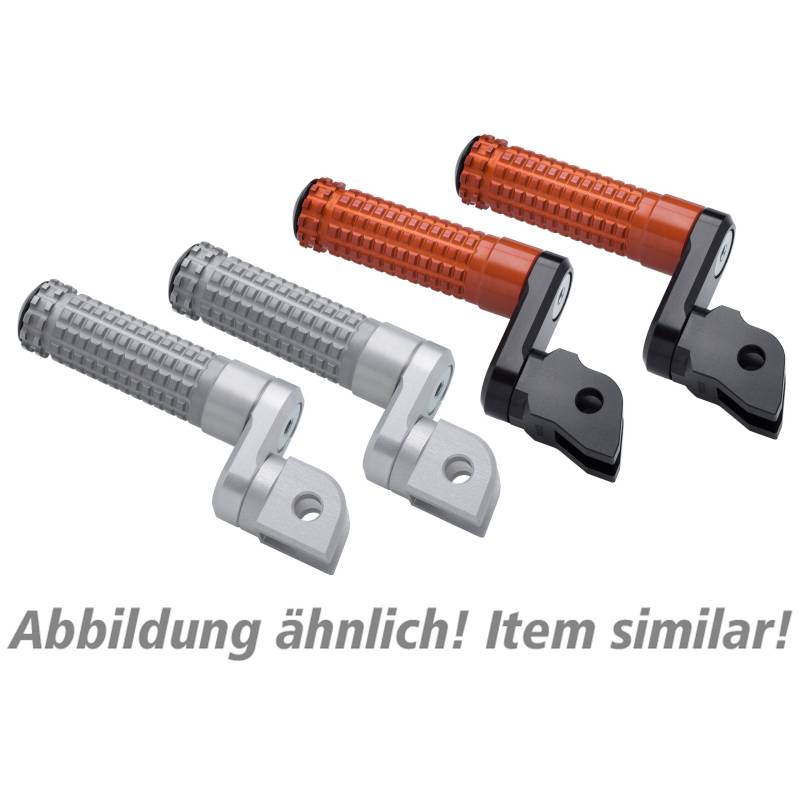 Mizu Fußrastenpaar Flex Race 22mm für Fahrer silber/orange 10044 von MIZU