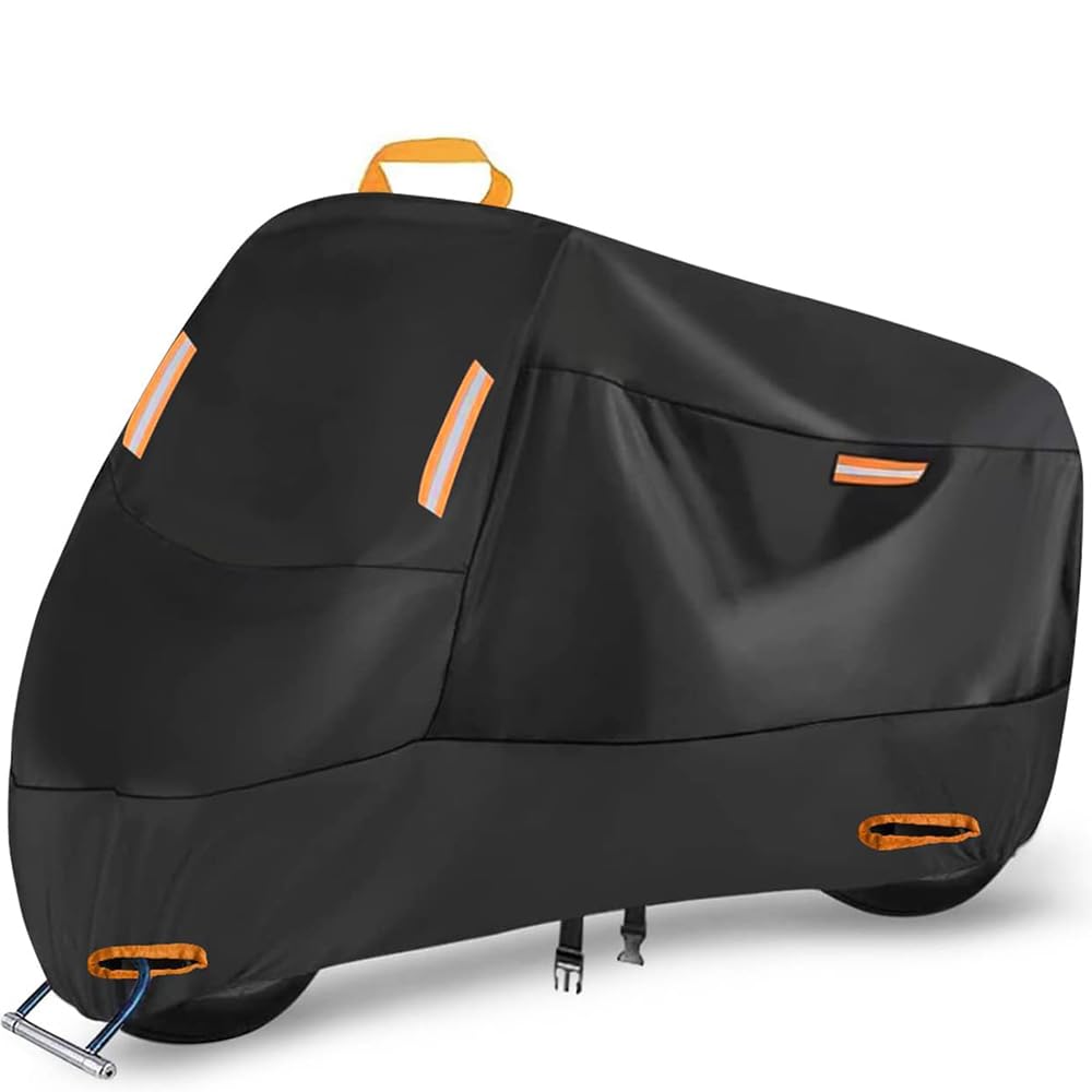 Motorrad Abdeckplane, Für Harley Davidson Breakout Motorrad Abdeckplane Winterfest Regen Staub Kälte UV-Schutz Breathable Mit Schlüsselloch,XXXXL(295 * 110 * 140cm) von MJITA