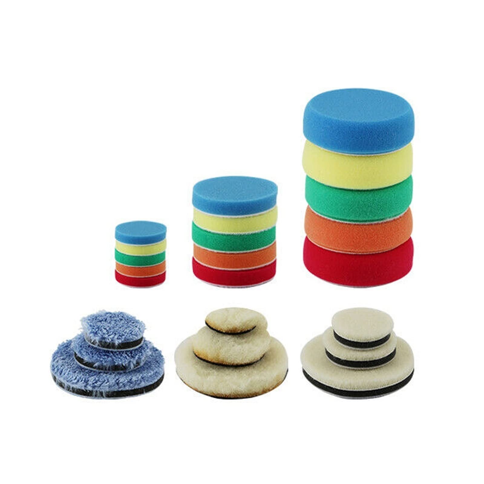 Handluftschleifer Mini Pneumatisches 1 Zoll / 2 Zoll / 3 Zoll Schleifmaschine Set for Auto Polieren Hochgeschwindigkeits-luftbetriebenes Polierer-Luftwerkzeug Industrielle Poliermaschine(24pcs sponge) von MKHFP