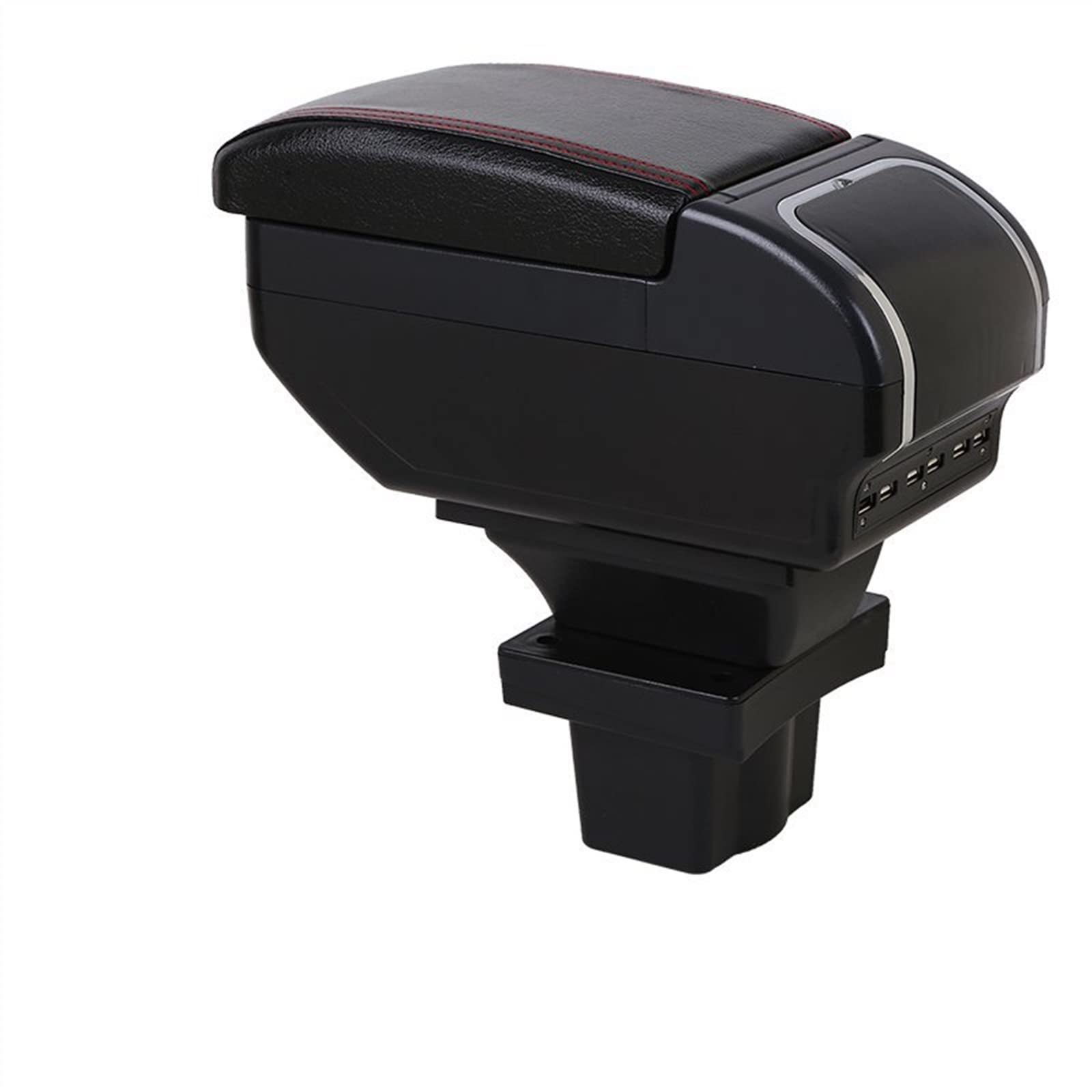 Auto Armlehnen Kompatibel Mit Skoda Für Yeti Für Octavia MK2 A5 2005 2006 2007 2008 2009 2010 2011 2012, Auto-Aufbewahrungsbox, Mittelarmlehnenbox(Black red) von MKKDYC