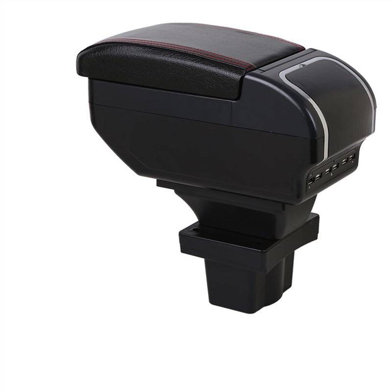 Auto Armlehnen Kompatibel Mit Skoda Für Yeti Für Octavia MK2 A5 2005 2006 2007 2008 2009 2010 2011 2012, Auto-Aufbewahrungsbox, Mittelarmlehnenbox(Black red) von MKKDYC