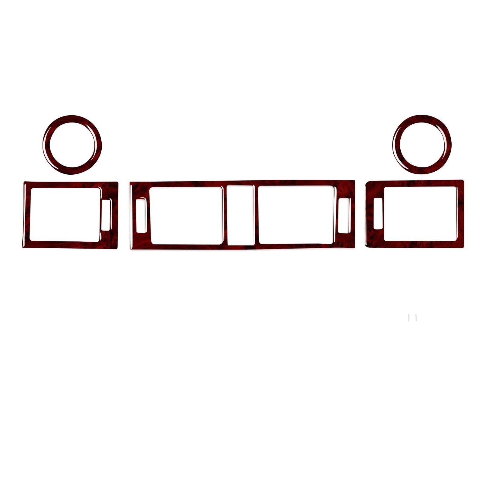 Auto-Luftauslass Cover Kompatibel Mit Benz Für C-Klasse W204 2007 2008 2009 2010, Armaturenbrett, Lüftungsauslass, Dekoration, Verkleidung, Abdeckung, Klavierschwarz, Auto-Innenzubehör(Red Wood Grain) von MKKDYC