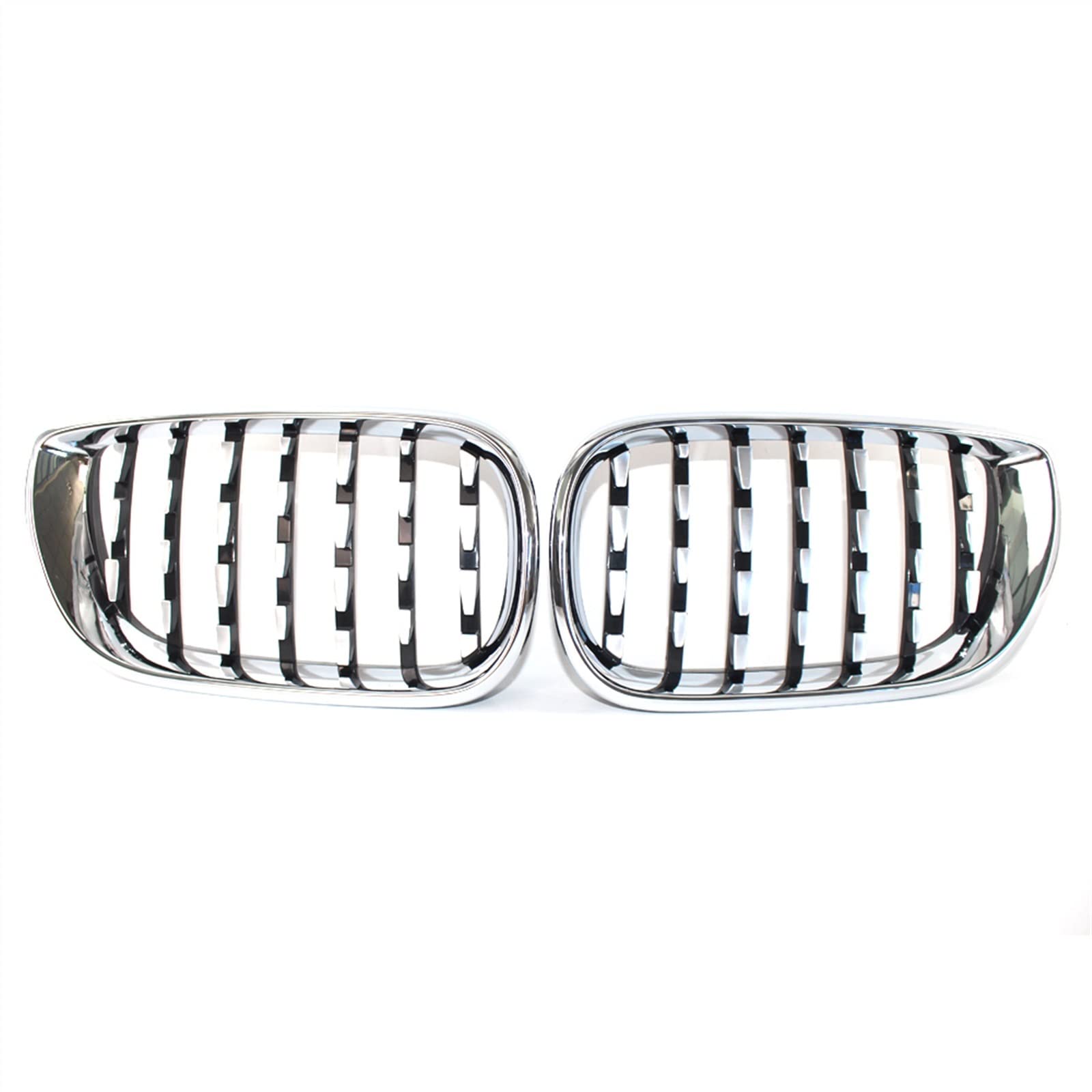 Kühlergrill vorne Kompatibel Mit 3er Für E46 4-Türer 2002 2003 2004 2005 Nierengitter Lufteinlass Grill Auto Frontgitter Stoßstange Motorhaube Obere Gitterabdeckung(All Silver) von MKKDYC