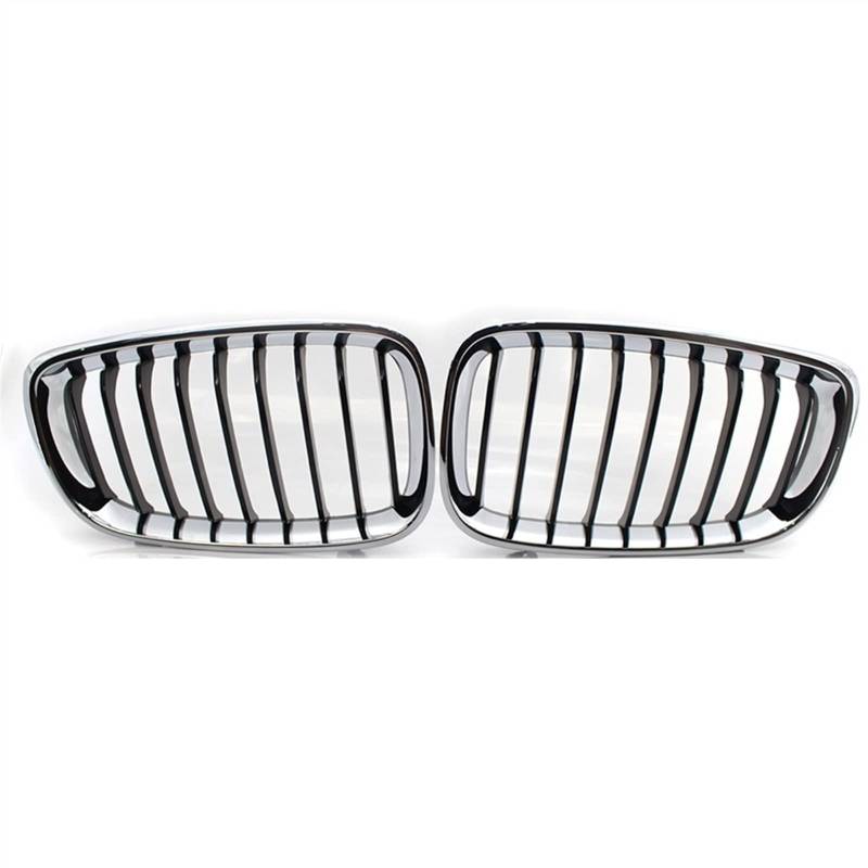 Kühlergrill vorne Kompatibel Mit 3er Für F34 GT 2013 2014 2015 2016 2017 2018 Nierengitter Lufteinlass Grill Auto Frontgitter Stoßstange Motorhaube Obere Gitterabdeckung(1 Pair Semi-Plated) von MKKDYC